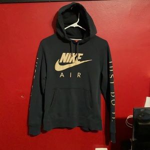 Nike black and gold fleece hoodie
